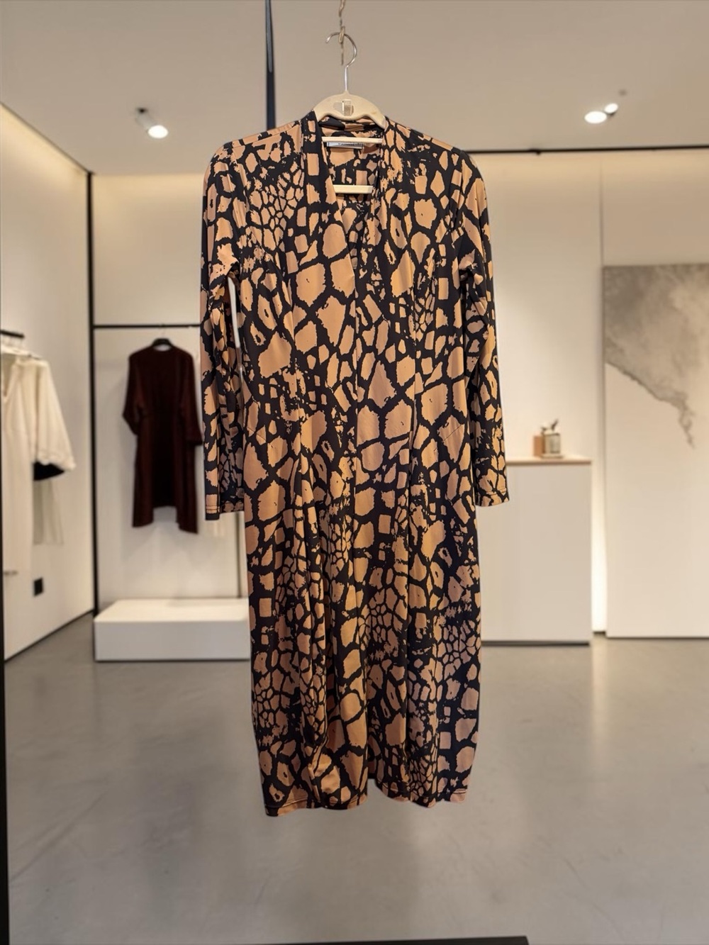 Alembika Tekbika abstract giraffe print stretch midi-dress Israeli designer